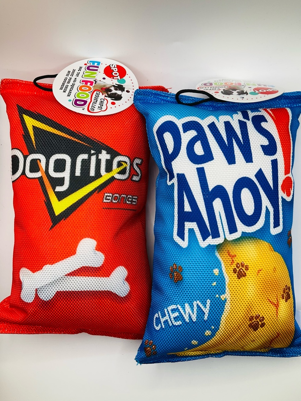 NWT 2pc Dog Toy Set - Doritos & Chips Ahoy - Crinkle & Squeaker Sounds